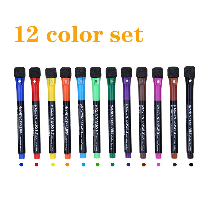Magnetic Dry Erase Whiteboard Markers 8 Count Colorful FineTip Thin Dry Erase Markers with Eraser for Home Office School Suppli